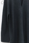 SWAYING 24 Autumn and Winter Seamless V-neck Pullover SW-SW24AW1T31-SH Black